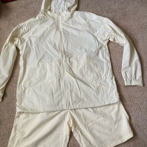 & Other Stories Cream Hooded Jacket and Shorts Set